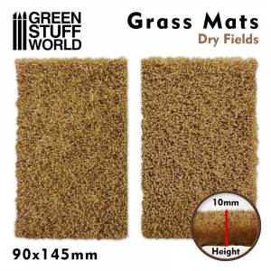Green Stuff World 10340 Grass Mats Cut-Out (90x145mm) - Dry Fields 10mm