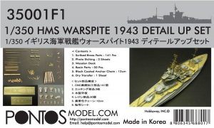 Pontos 35001F1 1/350 HMS Warspite 1943 Detail Up Set (for Academy)