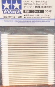 Tamiya 87142 Craft Cotton Swab (Triangular, Flat, 50pcs.)