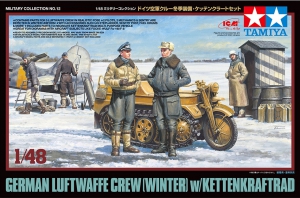 Tamiya 32412 1/48 German Luftwaffe Crew (Winter) w/Kettenkraftrad