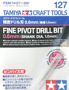 Tamiya 74127 Fine Pivot Drill Bit 0.6mm (Shank Dia. 1.0mm)