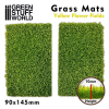 Green Stuff World 10341 Grass Mats Cut-Out (90x145mm) - Yellow Flower Fields 10mm