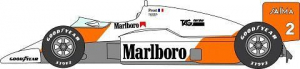 Museum Collection MCLDC-811 1/20 McLaren MP4/2B Marlboro & Driver Decal (for Beemax)