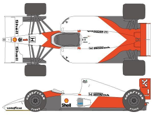 Shunko Models SHK-D354 1/20 McLaren Honda MP4/6 "Japan Grand Prix 1991" Decal w/Marlboro (for Fujimi)