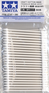 Tamiya 87107 Craft Cotton Swab (50 Pcs) [Triangular - Medium]
