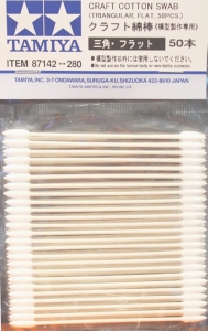 Tamiya 87142 Craft Cotton Swab (50 Pcs) [Triangular - Flat]