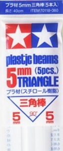 Tamiya 70118 Plastic Beams 5mm Triangle White (5pcs)