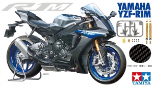 Tamiya 14133+12684+12681 1/12 Yamaha YZF-R1M 2018 w/Front Fork Set & Carbon Pattern Decal