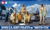 Tamiya 61107 1/48 U.S. Navy Pilots w/Moto-Tug (W.W.II)